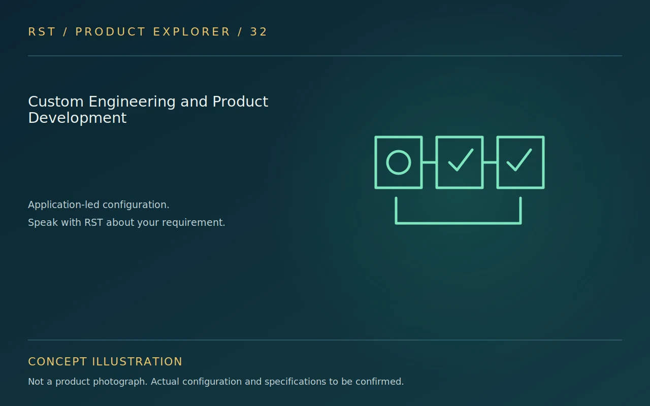 Concept illustration — Custom Engineering and Product Development; actual RST configuration to be confirmed