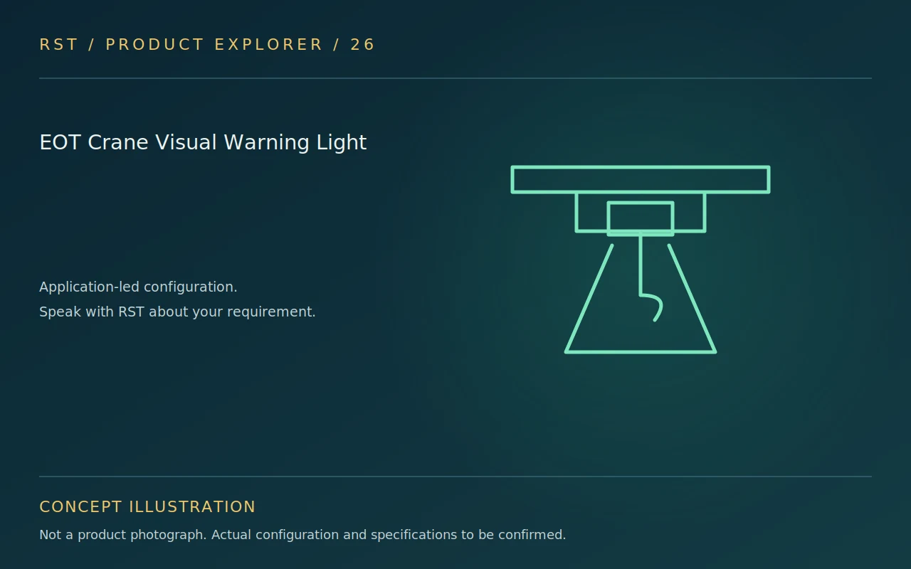 Concept illustration — EOT Crane Visual Warning Light; actual RST configuration to be confirmed
